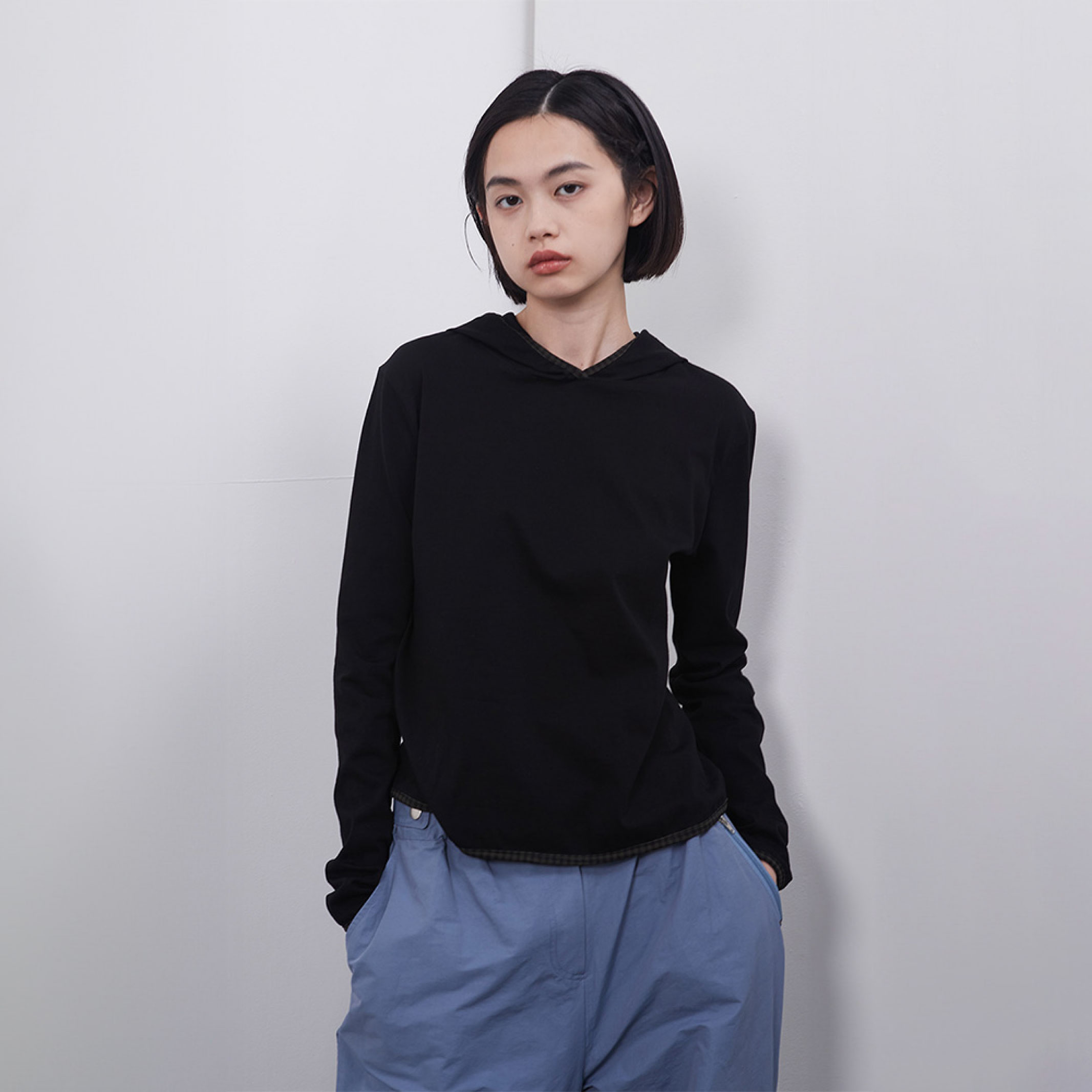 LINE POINTED LONGSLEEVE TS BLACK | ファッション通販サイト NUGU