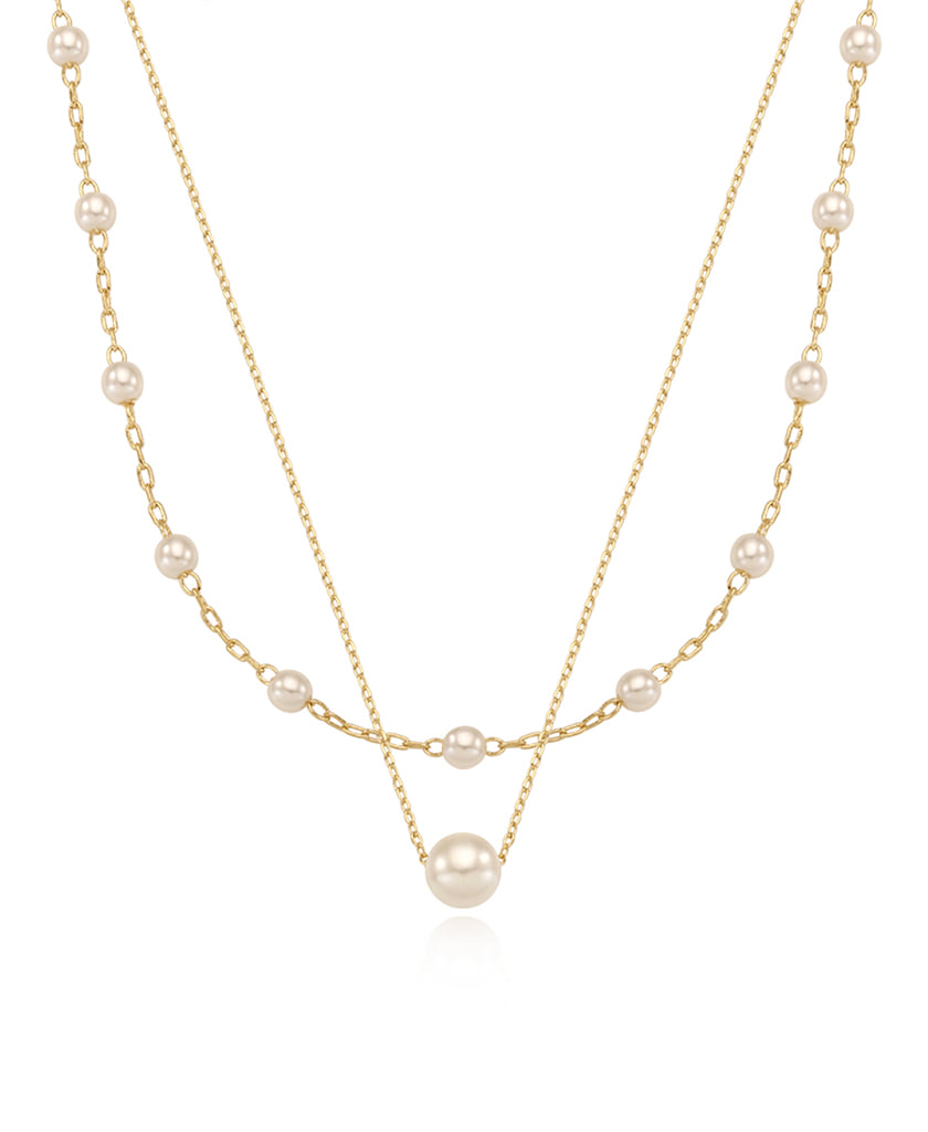 lulu pearl layered necklace