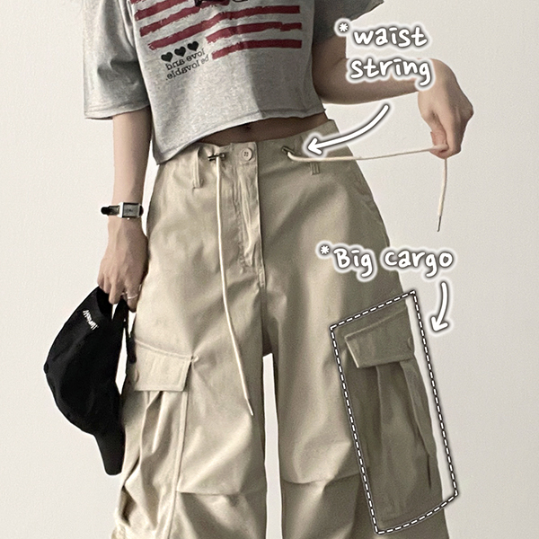 ドローストリング ストレート カーゴパンツ 韓国 i3073 org.jpg