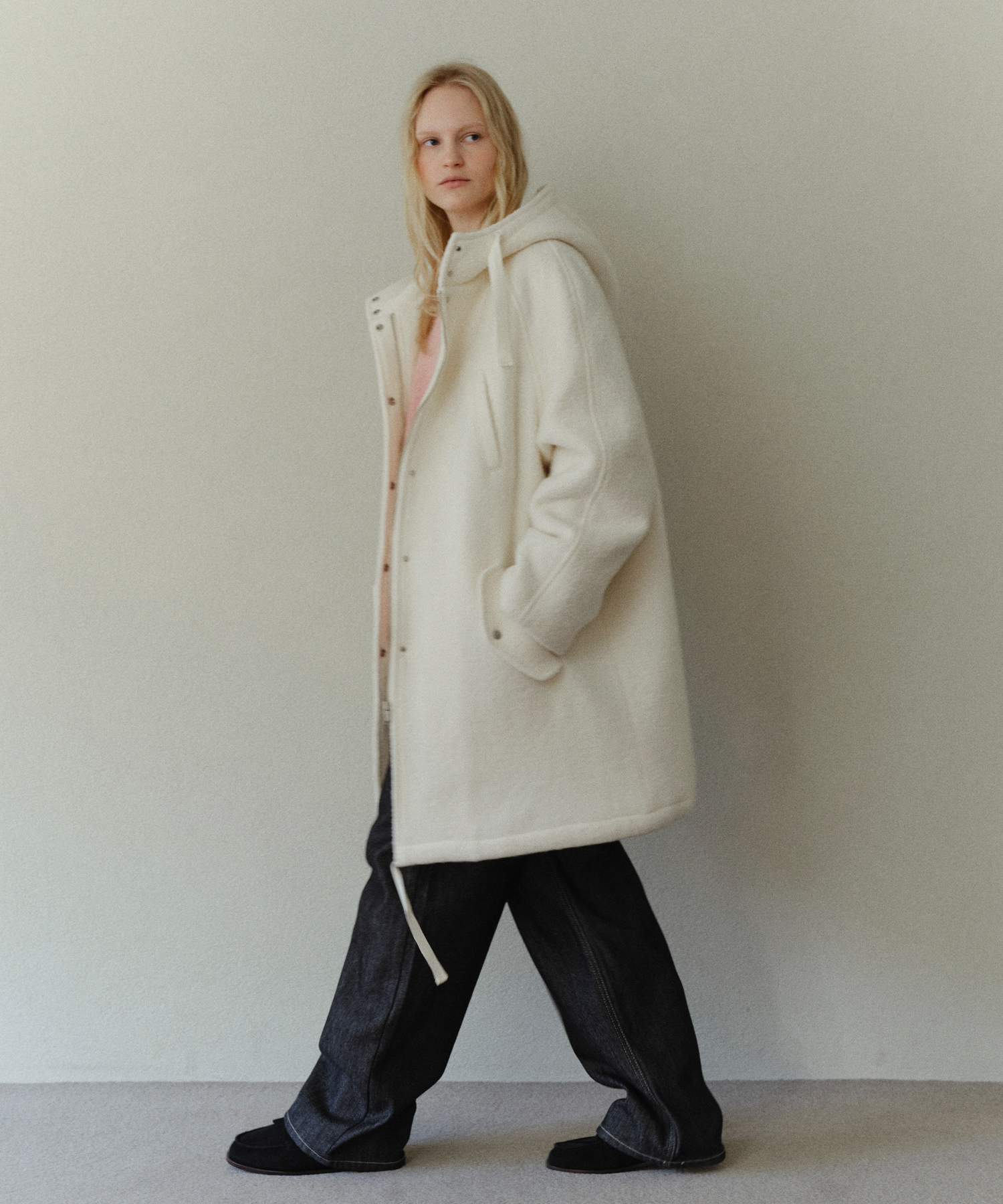 Wool padded hood coat_2colors