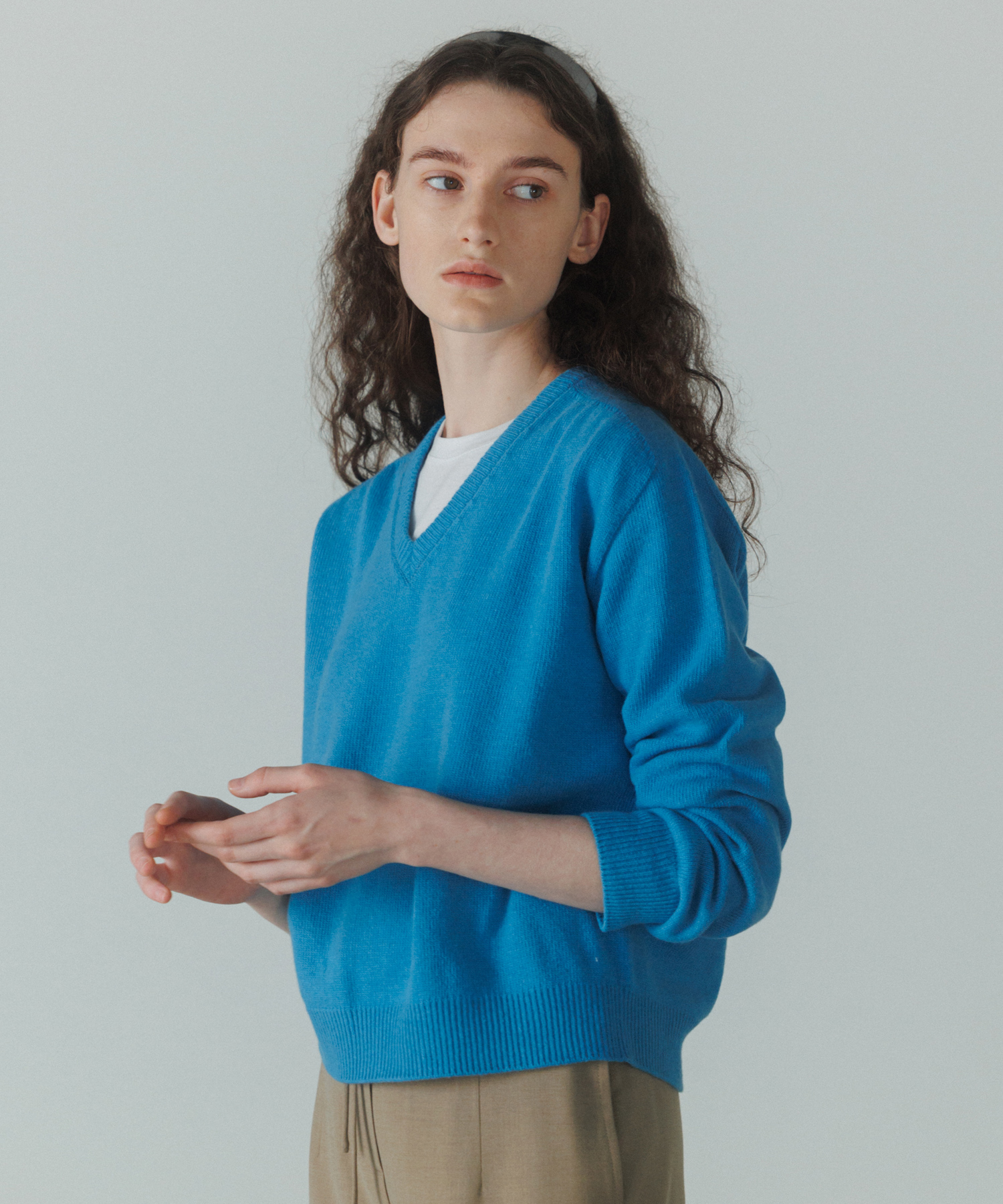 Vanilla V-neck knit_3color