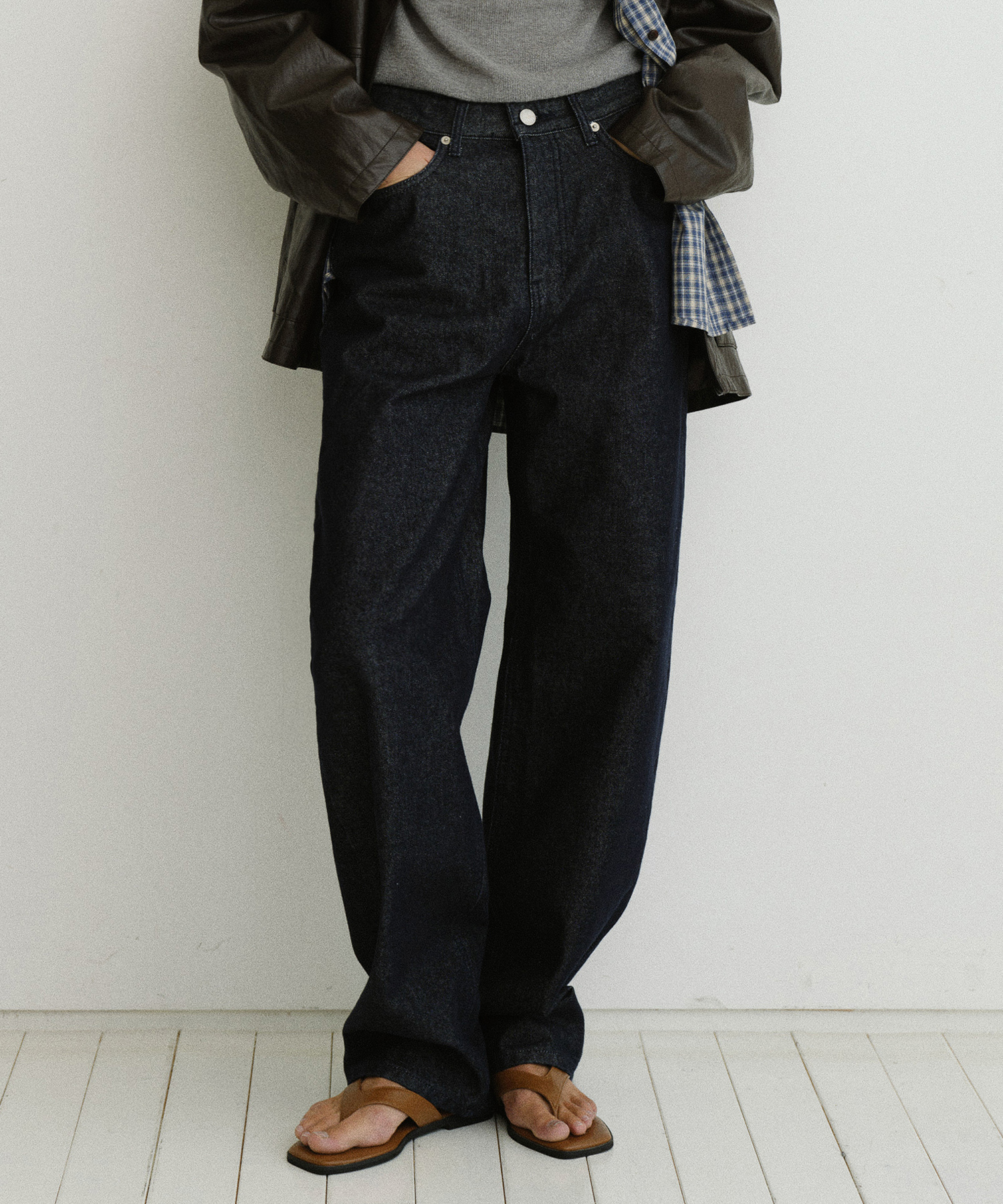 [Influencer pick] Curved denim pants_2colors