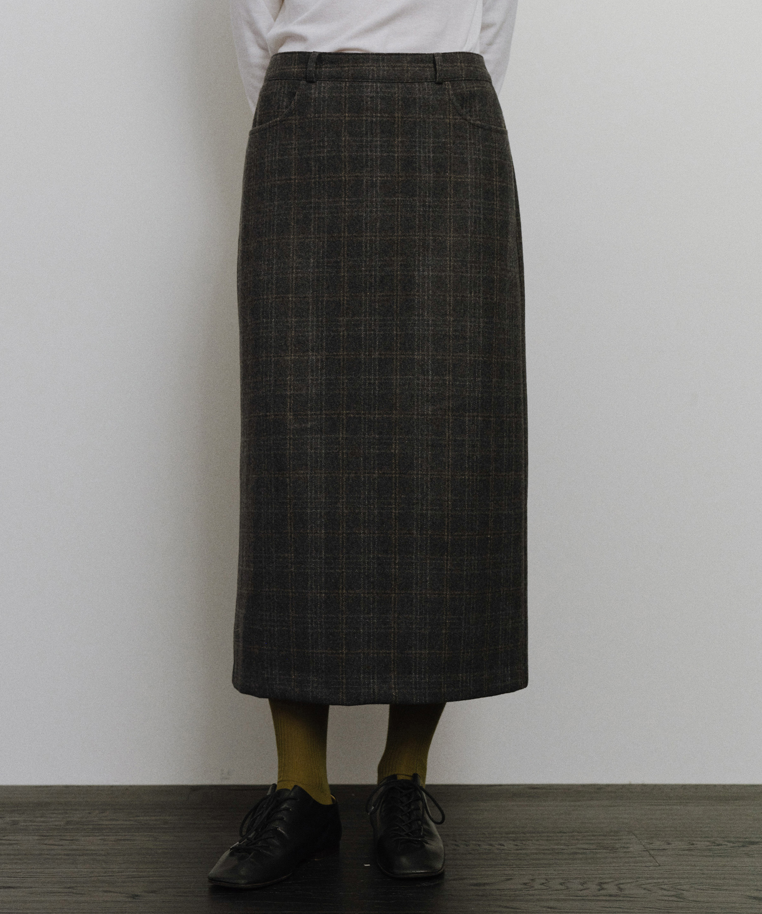 Tartan check H-line skirt_2colors