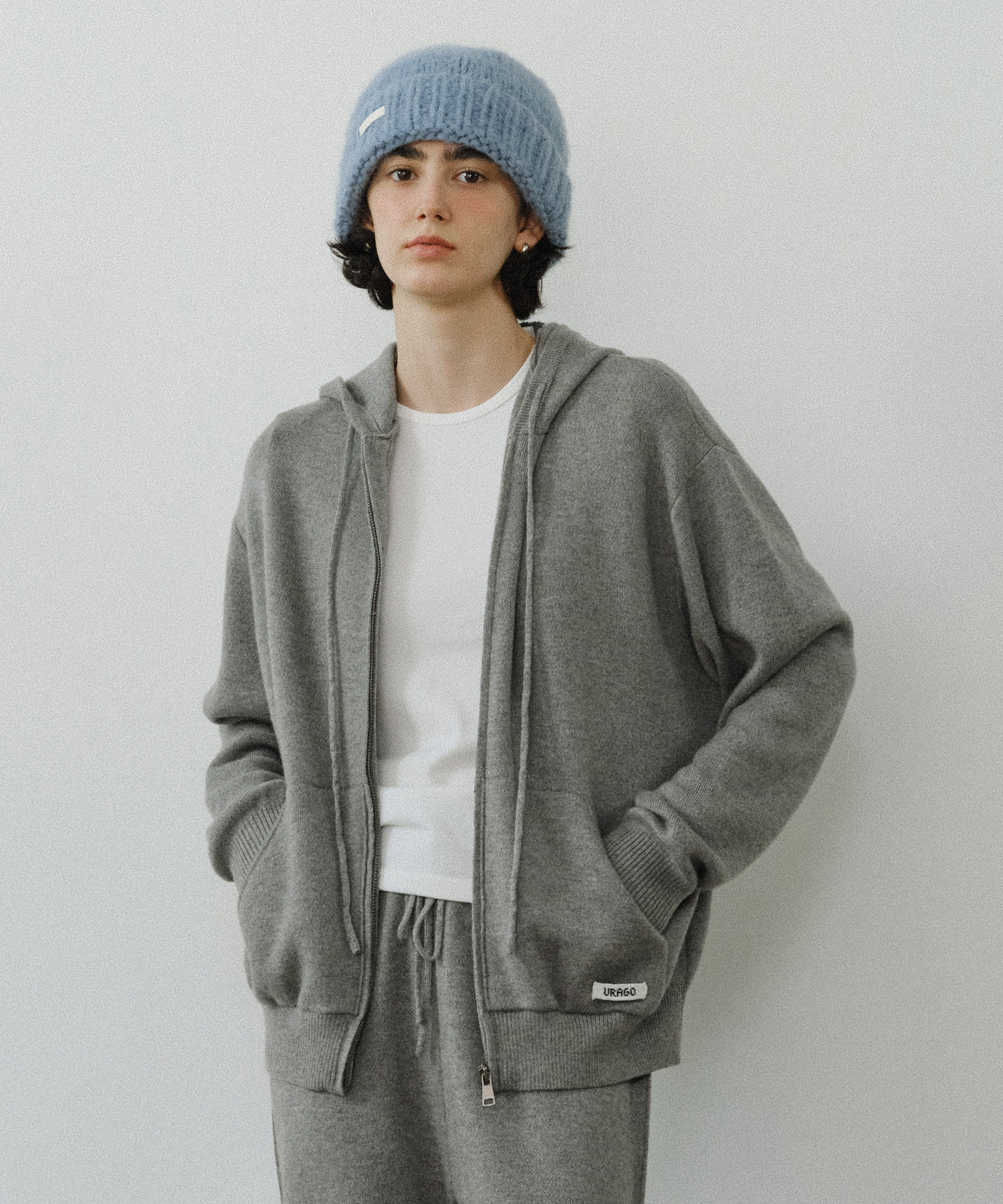 SYMBOL LOGO HOODIE ZIP UP GREY | ファッション通販サイト NUGU