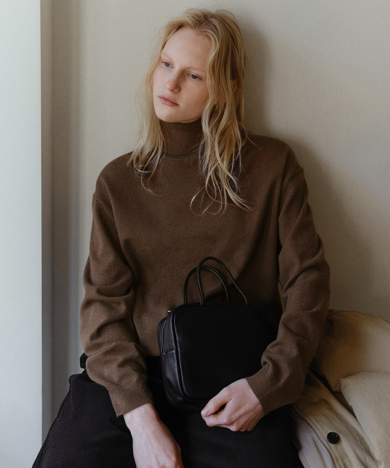 Washable turtleneck knit_4colors