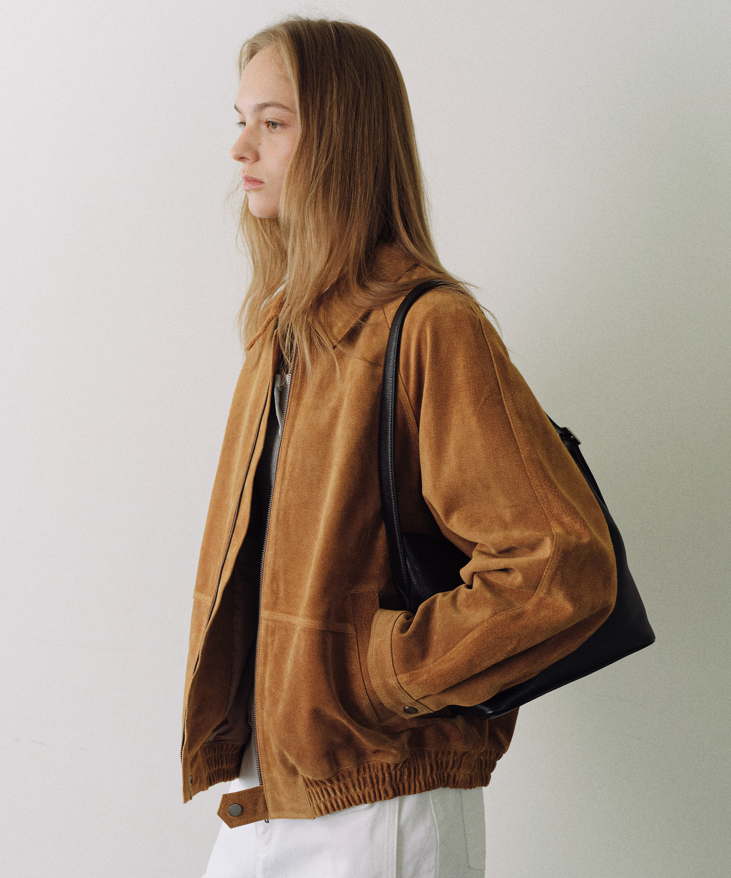 Real suede blouson jumper_2colors