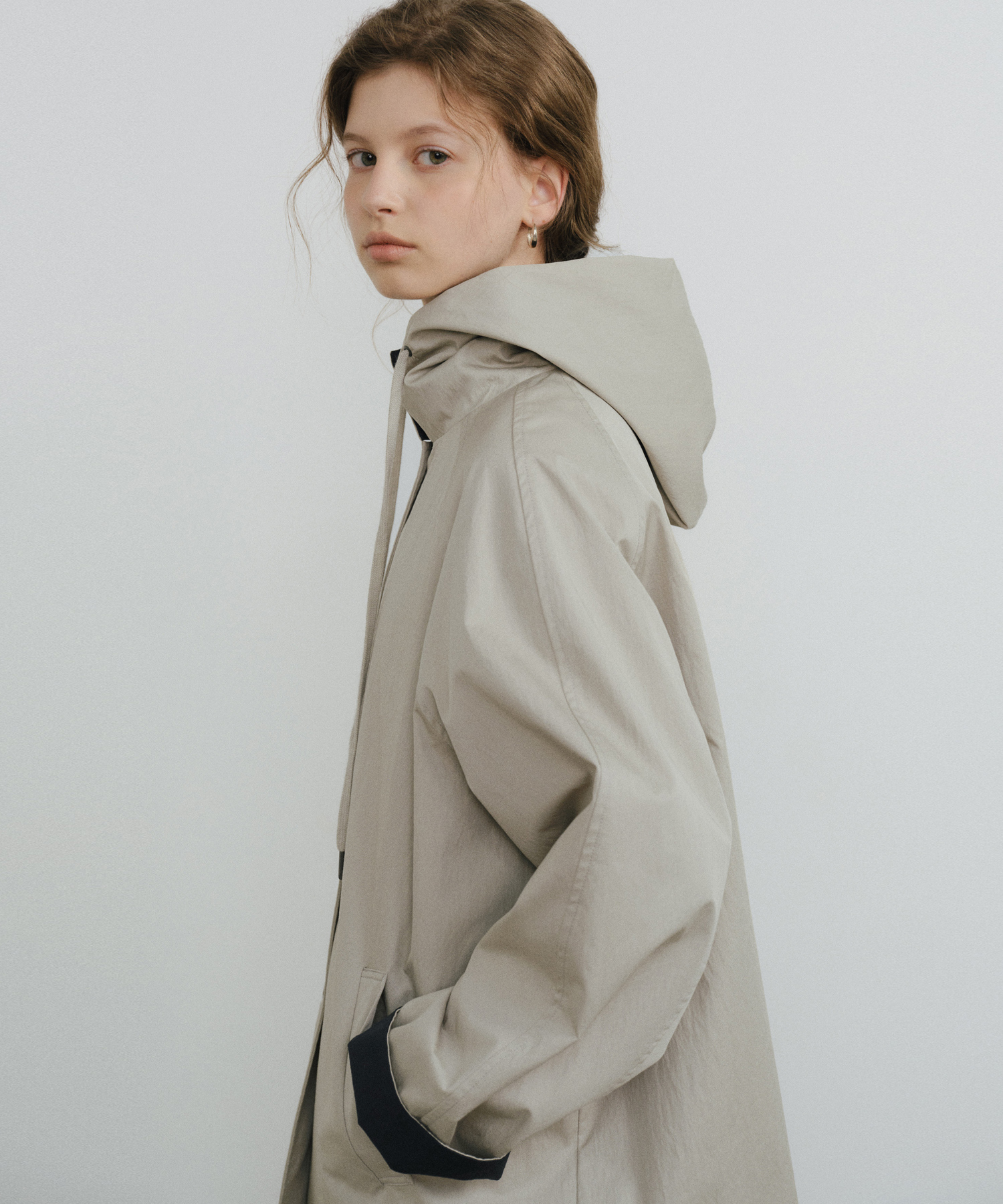 nugu限定商品] River hooded half jumper_2colors