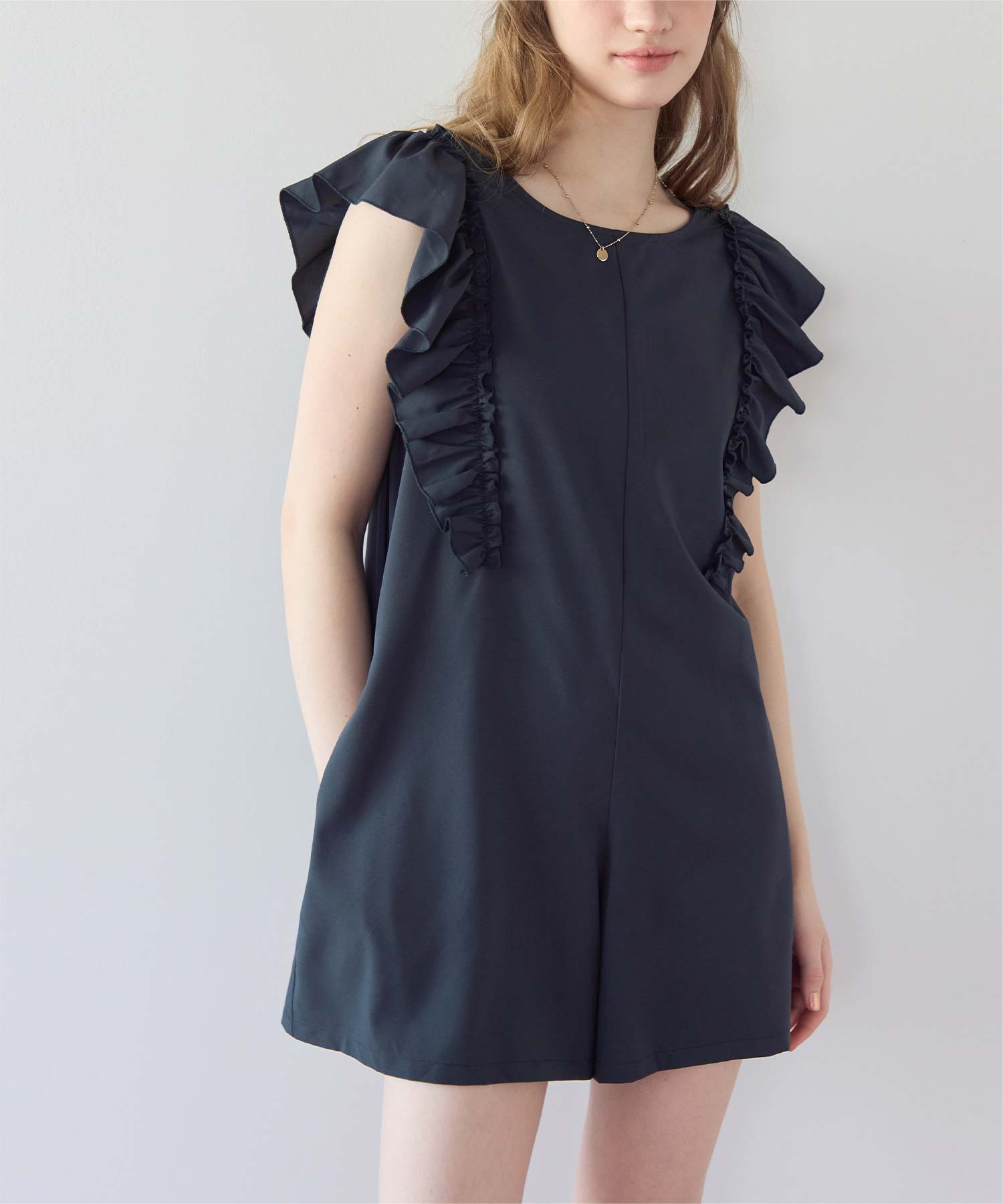 ショルダーフリルオールインワン/ワンピース水着