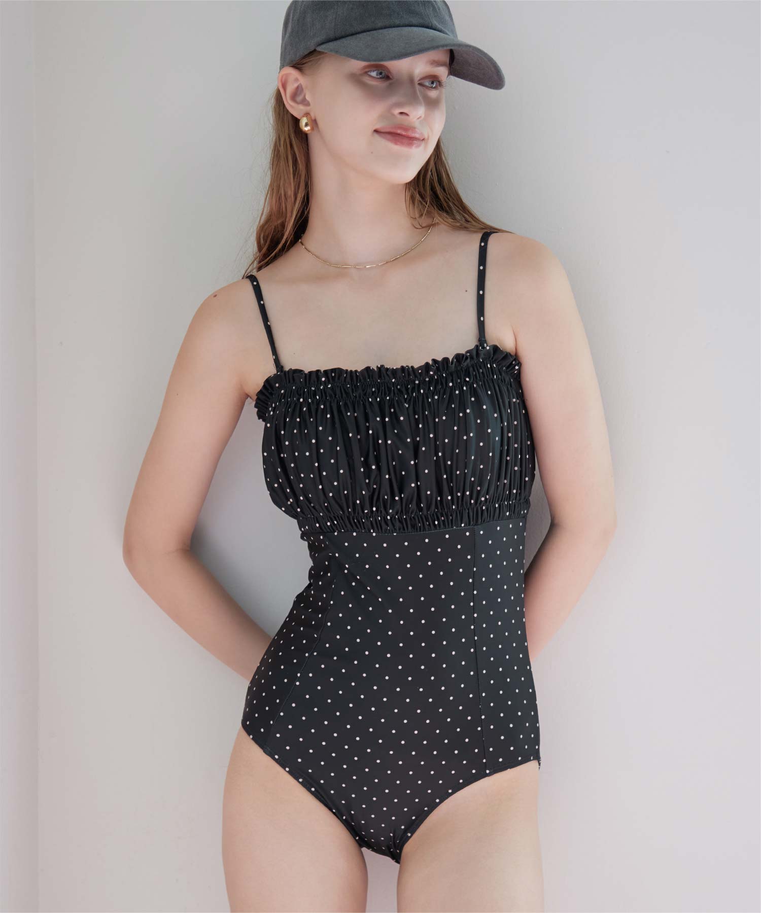 フリルギャザーデザインワンピース/水着 | ファッション通販サイト NUGU