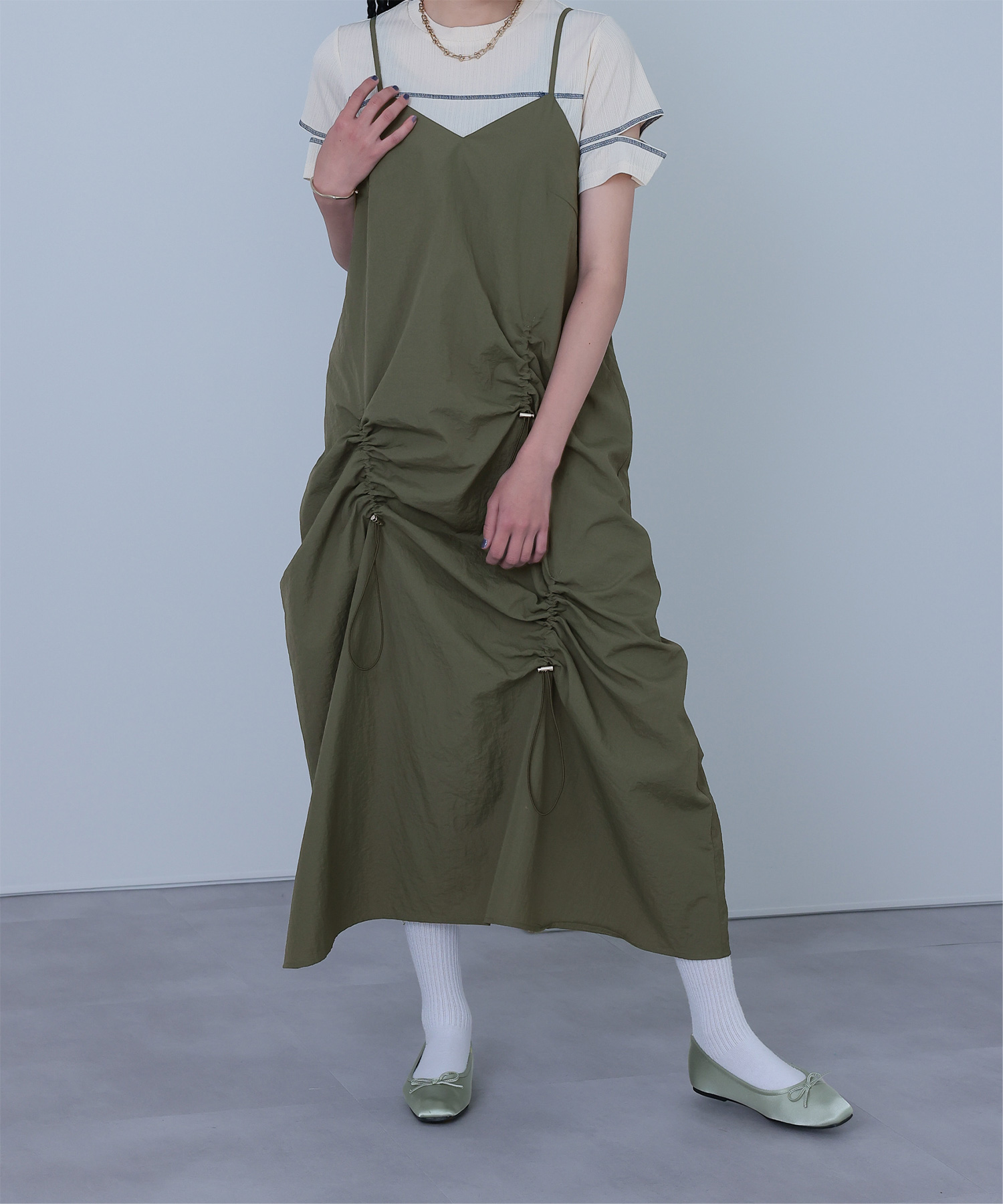 アシメドロストキャミソールワンピース