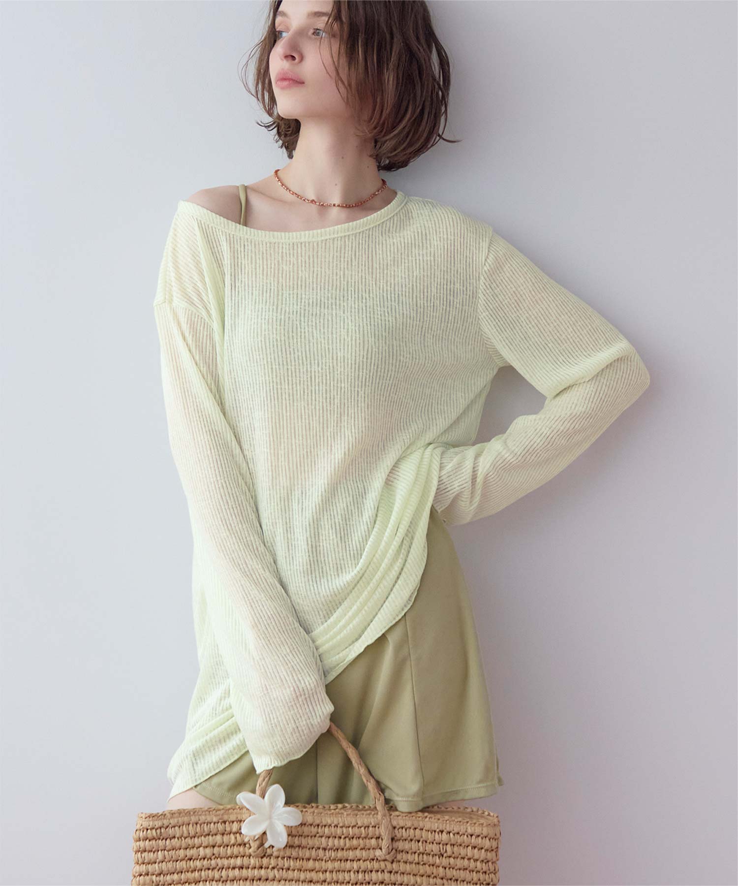 4点セット/リラックストップス&ショートパンツ付ビキニ/水着