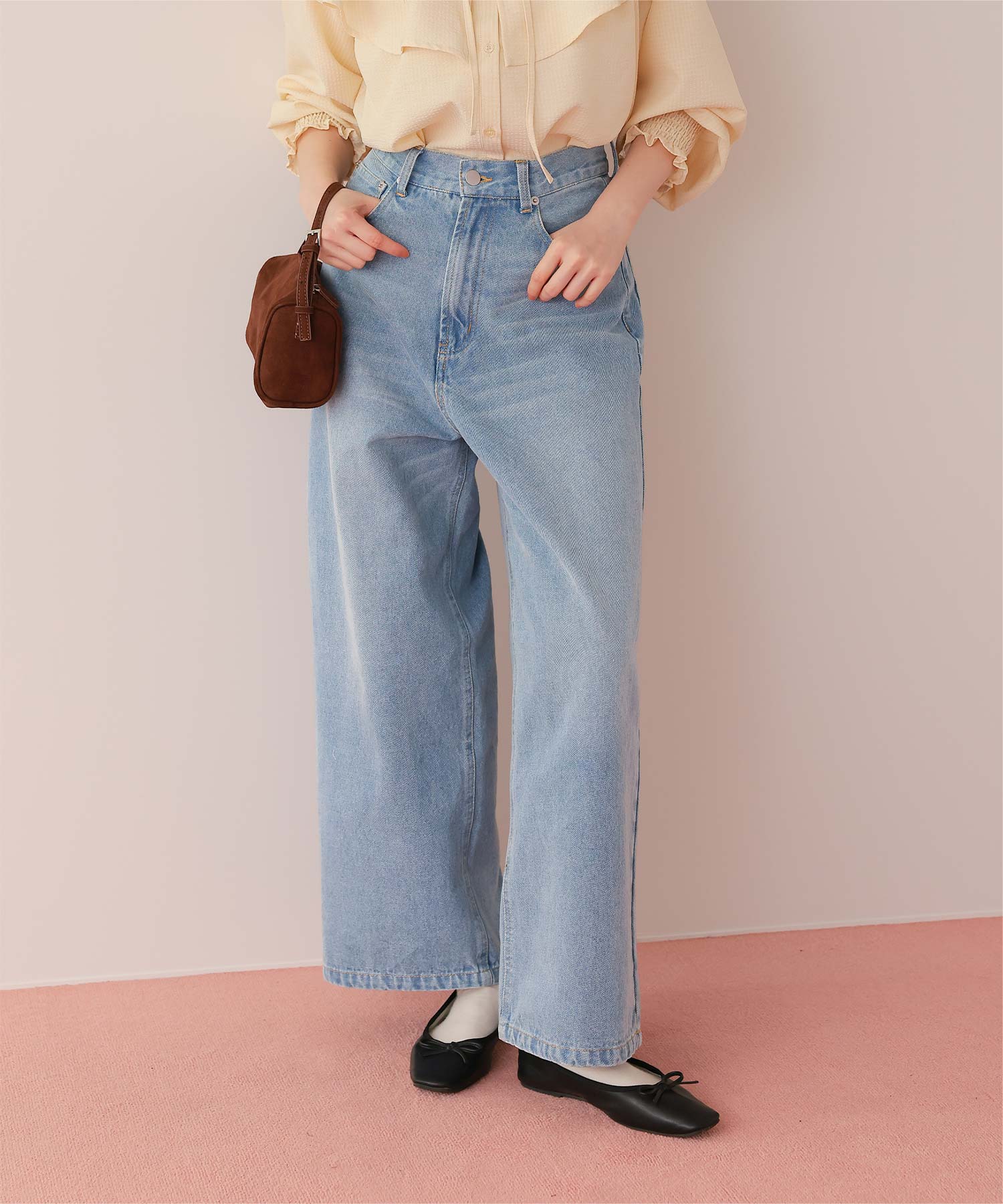 ワイドルーズデニムパンツ