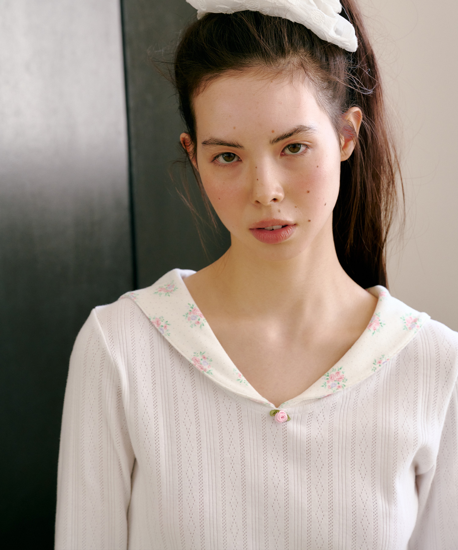 Eyelet Sailor Tee, White