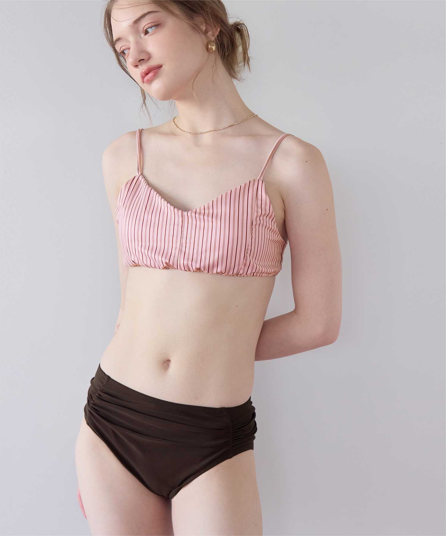 シンプルデザインストライプビキニ/水着