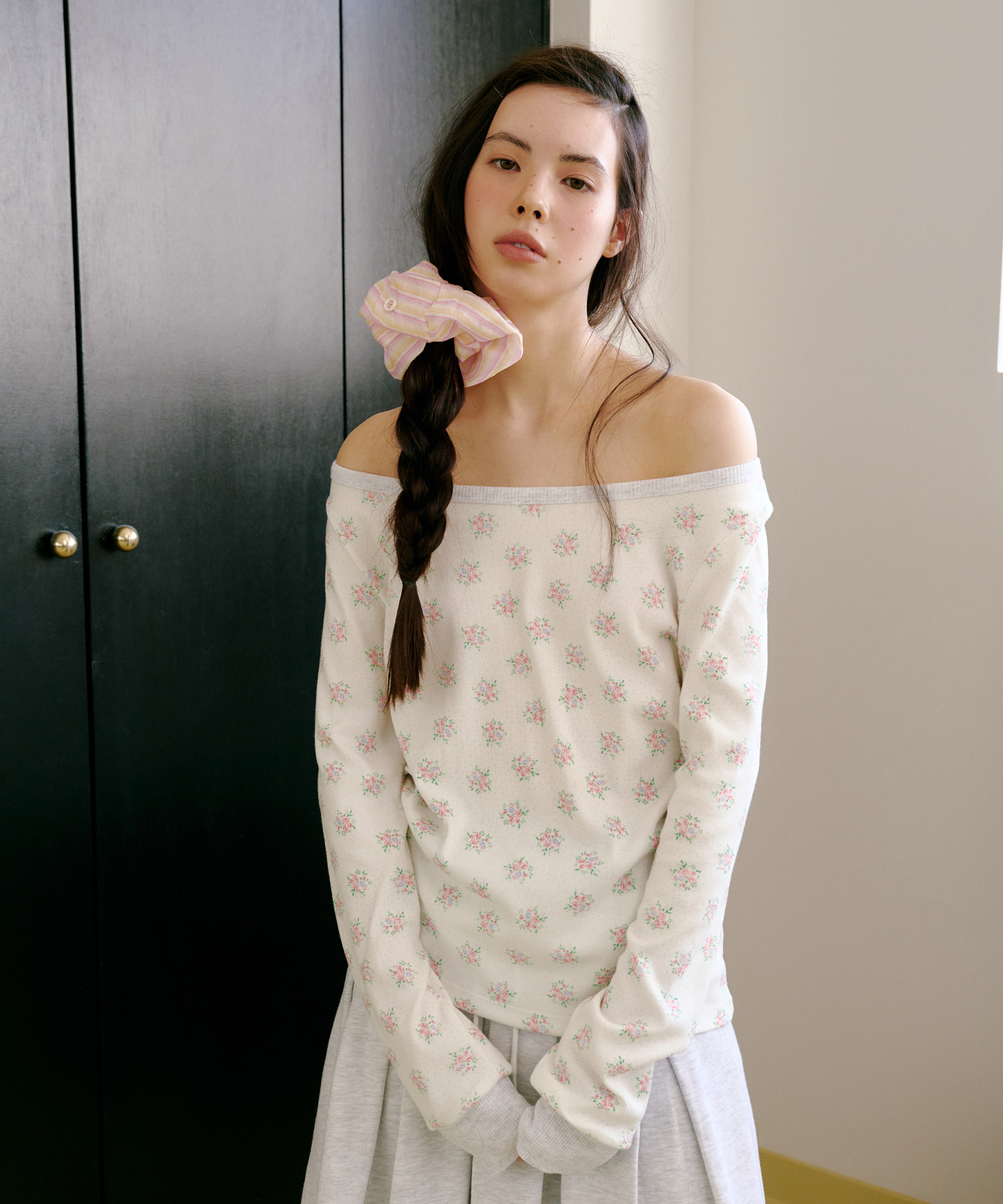 Bouquet Boatneck Tee, White