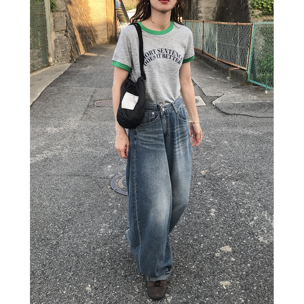 ユニセックス) サマービッグバルーンワイドデニムパンツ