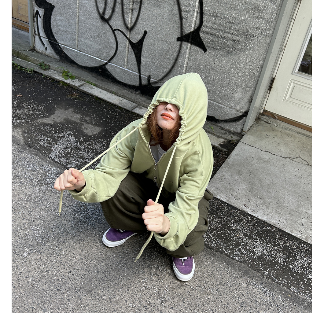 クロップドフードジップアップ | ファッション通販サイト NUGU