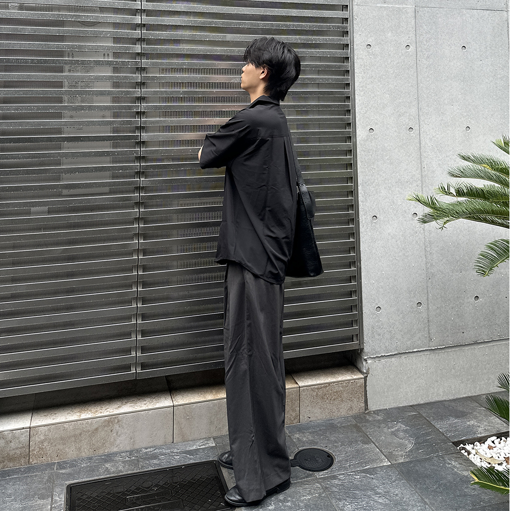 ダブルタックストライプワイドスラックス | ファッション通販