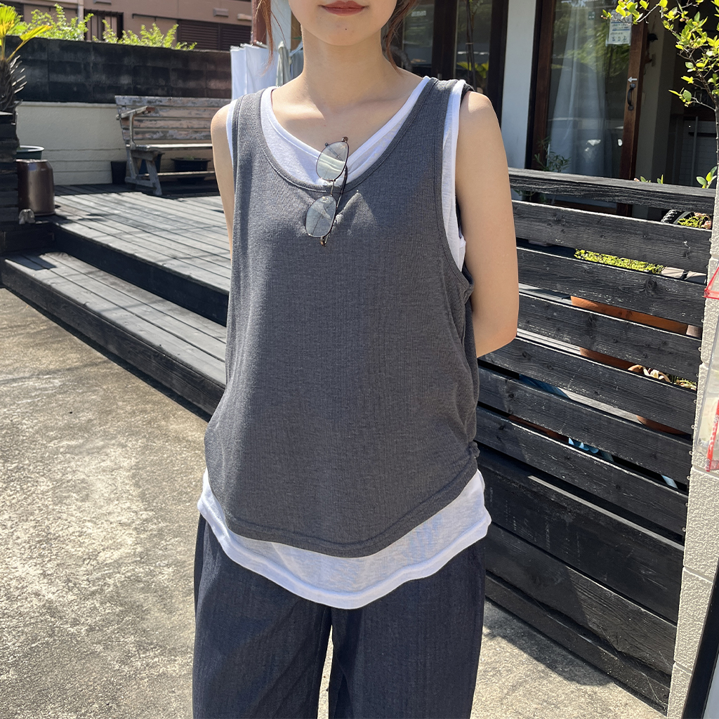 大きいサイズ タンクトップ レディース インナー 無地 タンク