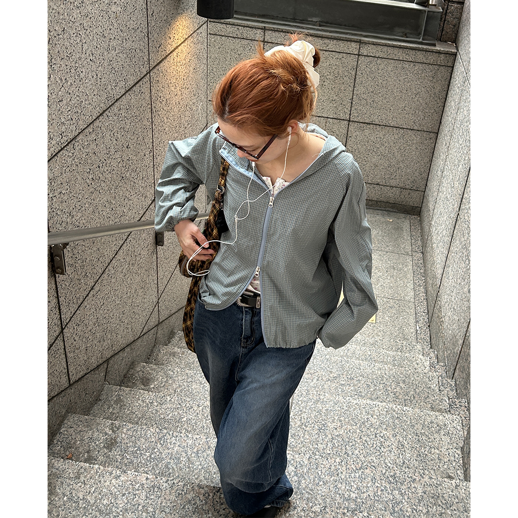 チェックウィンドブレーカージャケット | ファッション通販サイト NUGU