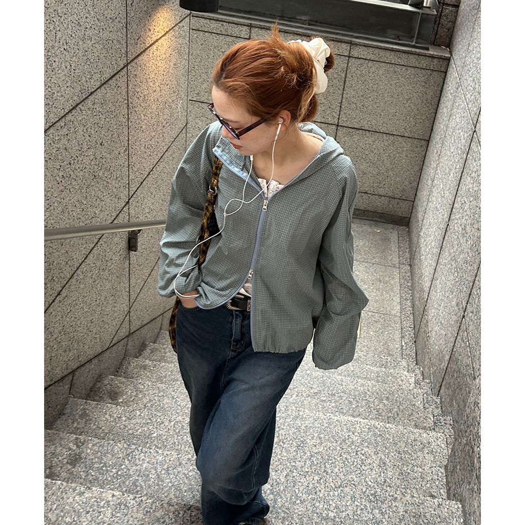 チェックウィンドブレーカージャケット | ファッション通販サイト NUGU