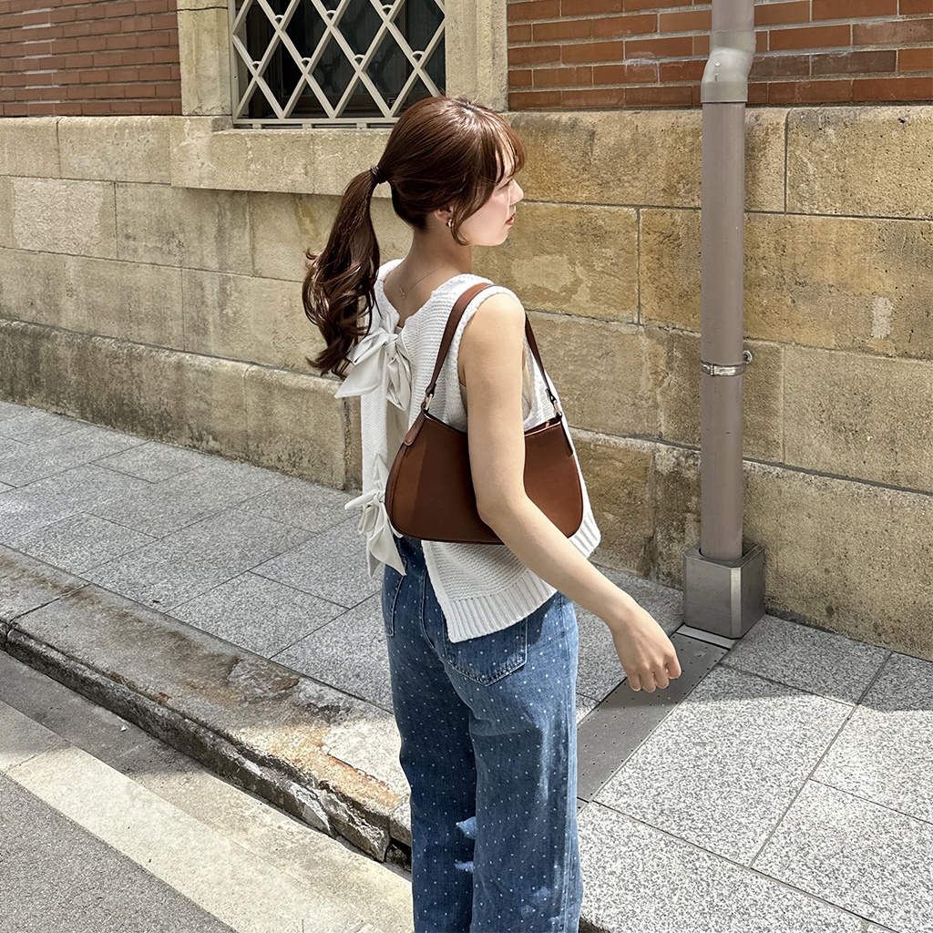 【期間限定】 バックリボンノースリーブニット NUGU ファッション通販サイト | トップス