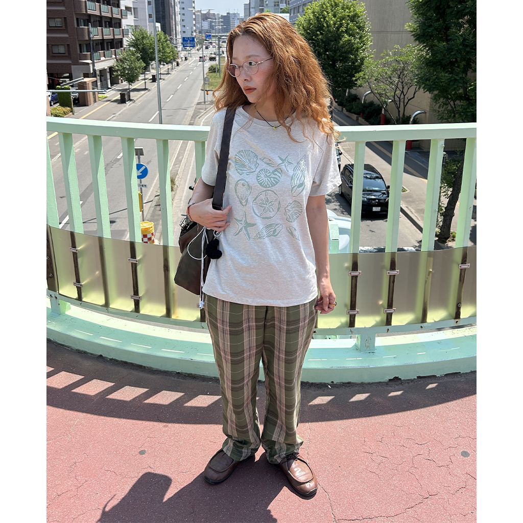 ルーズフィット チェック ロング パンツ ルーズフィットバンディングチェックパンツ | ファッション通販
