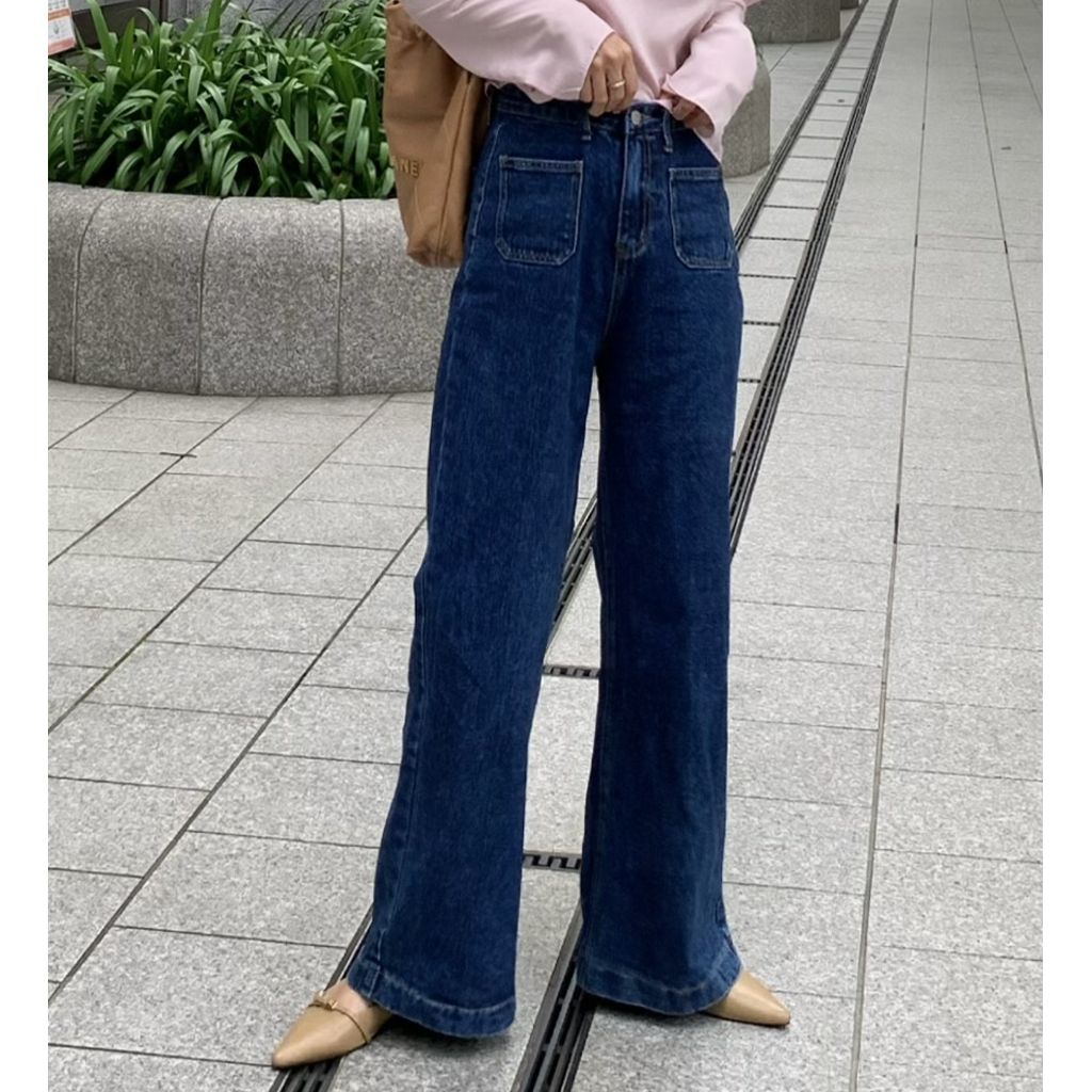 フロントポケットワイドデニムパンツ | ファッション通販サイト NUGU