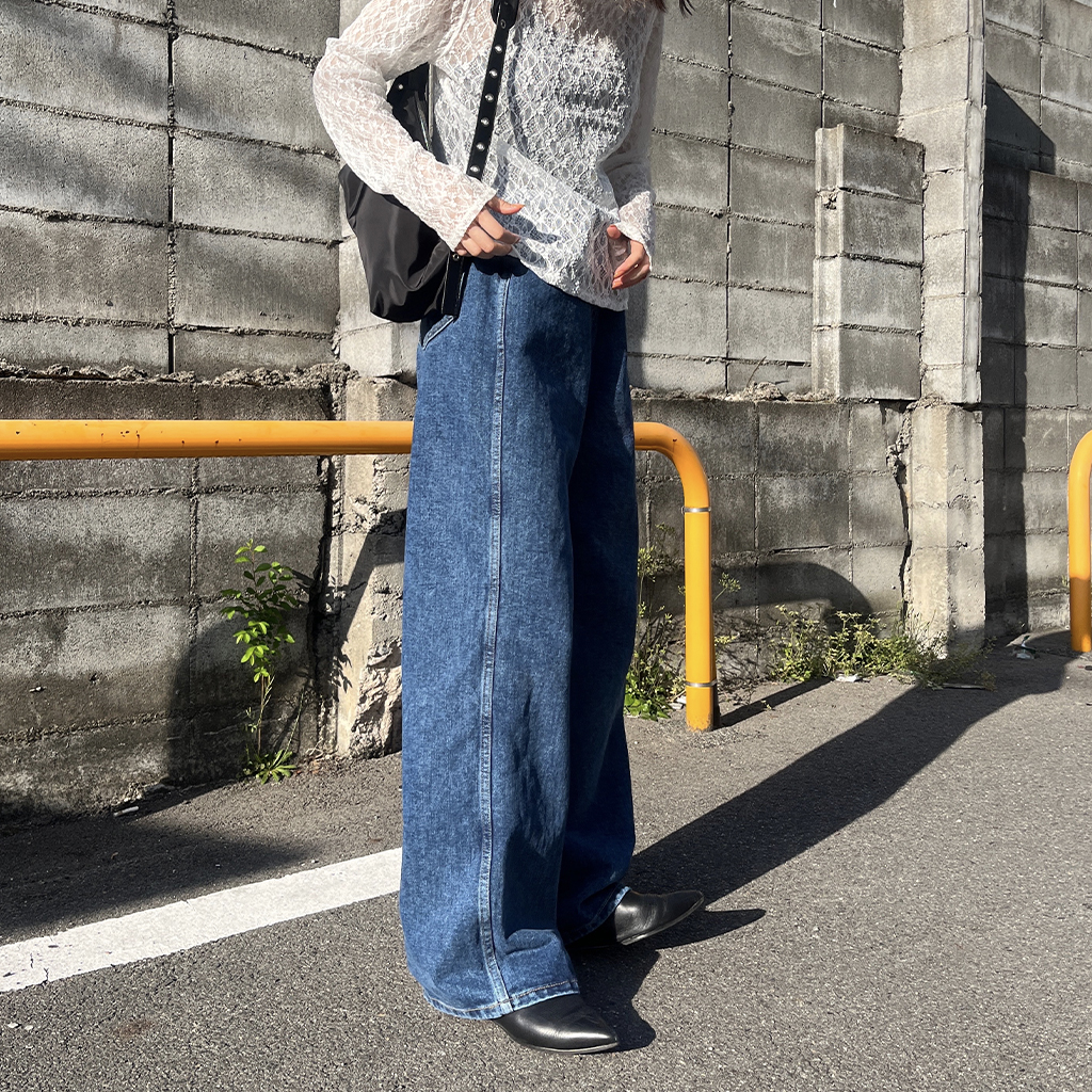 jeep レトロワイドデニムパンツ ライトウォッシュド猫髭 JEEP SPIRIT(ジープ スピリット)のメンズ デニム・ジーパン 人気