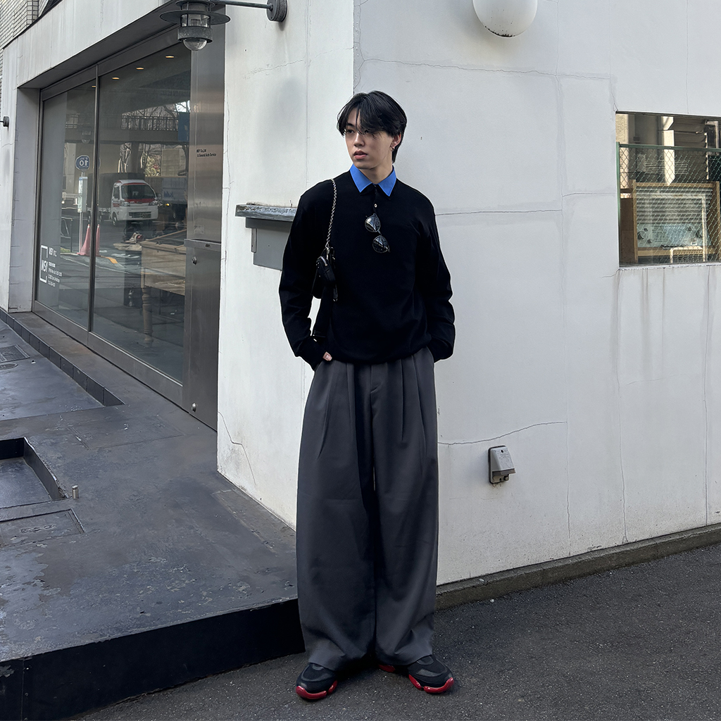 スラックス　変形　ボリュームスラックス　黒　ワイドスラックス OKINE 変形ワイドスラックス Ver.1 | XANABUYSHOP