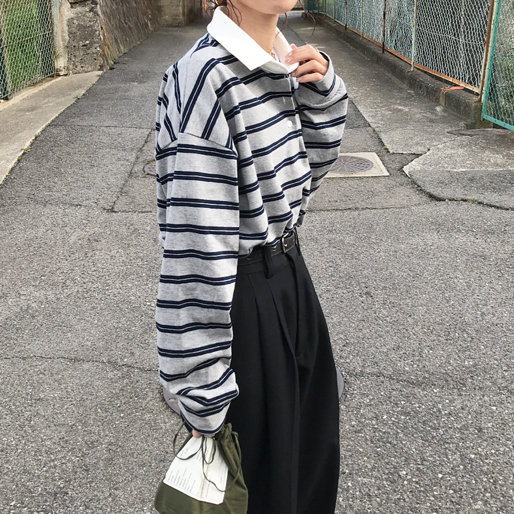 シシクイ　ボーダー　ロンT SHISHIKUI ボーダー ロンT border シシクイ - メルカリ