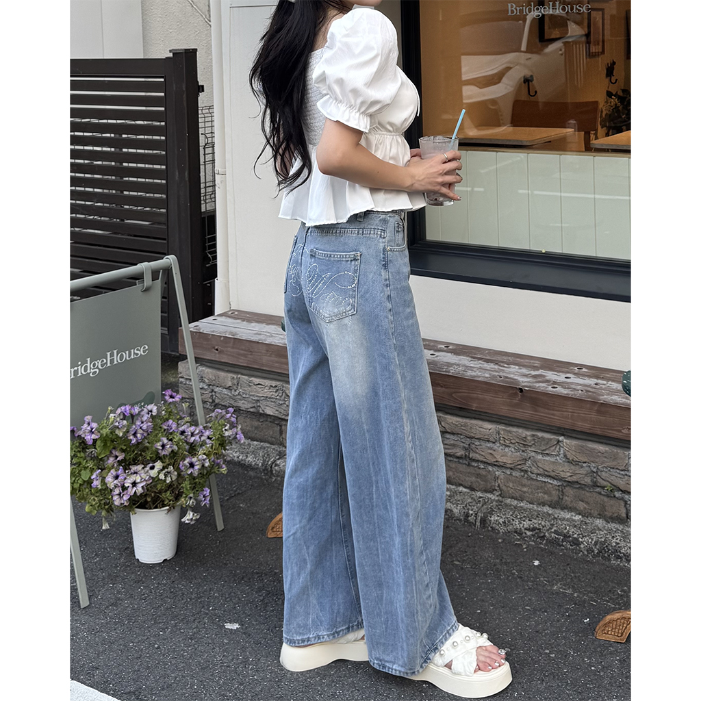 エンブロイダリーキュービックデニムパンツ | ファッション通販