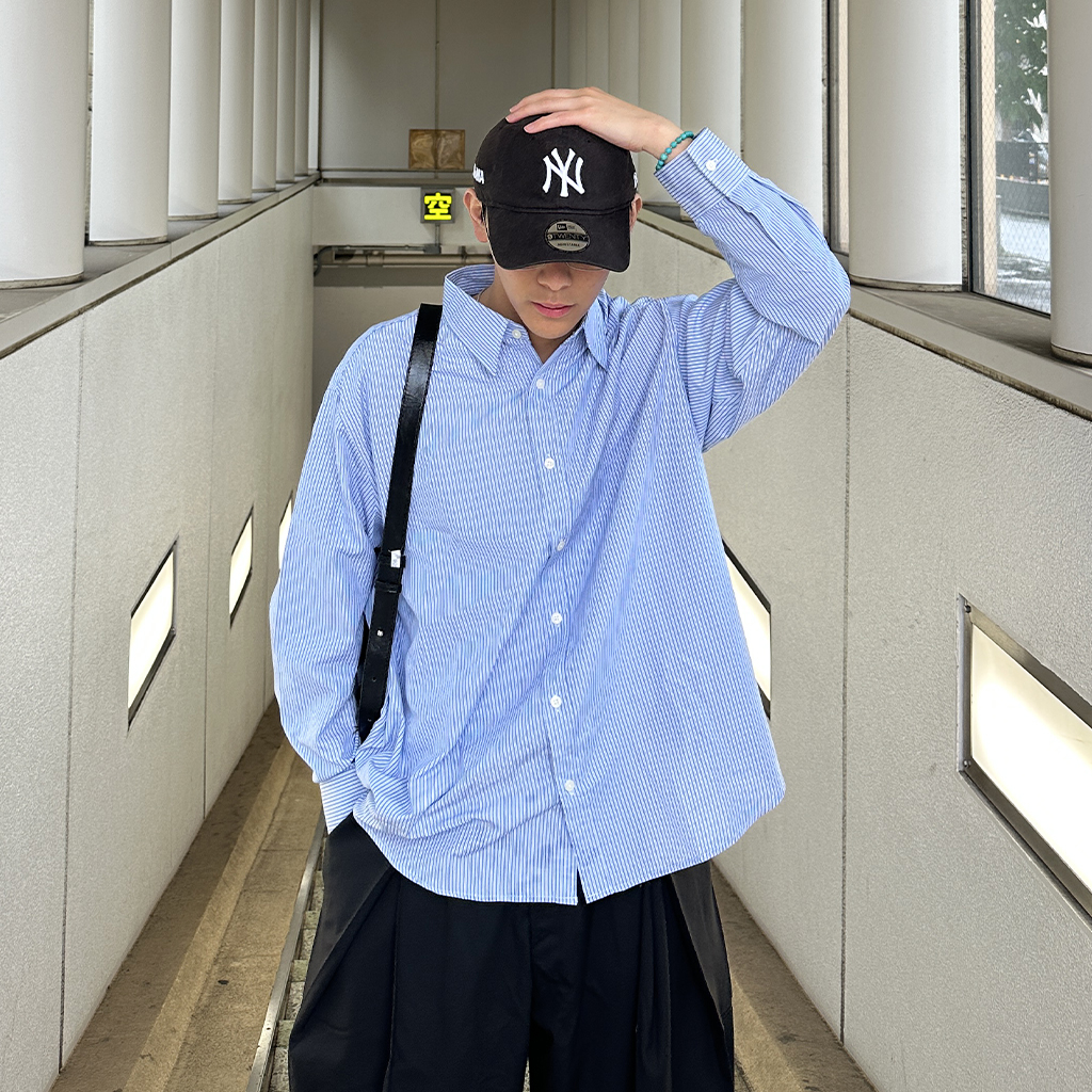 OLDJOE ストライプ シャツ カバーオール OLDJOE ストライプ シャツ