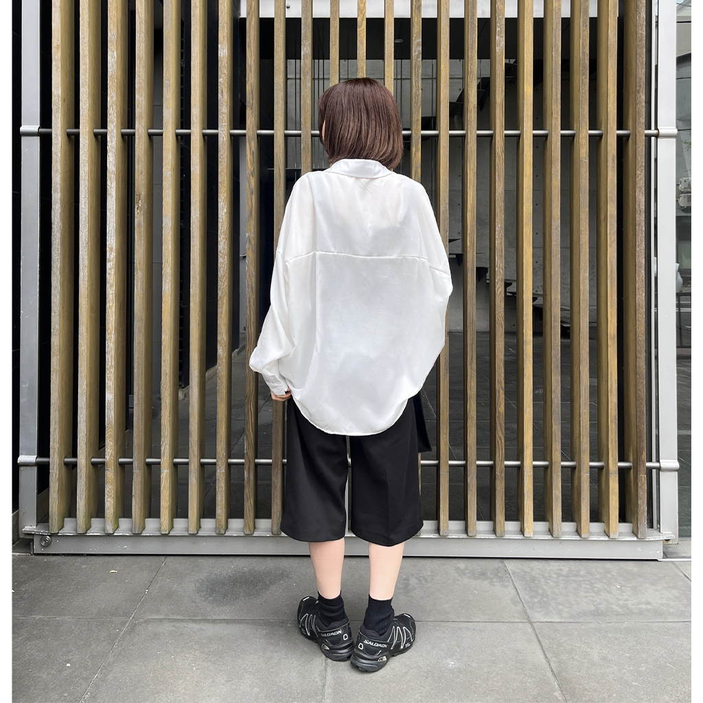 レディース マルチ シルキー ブラウス 7色展開／S－LLサイズ》フリル