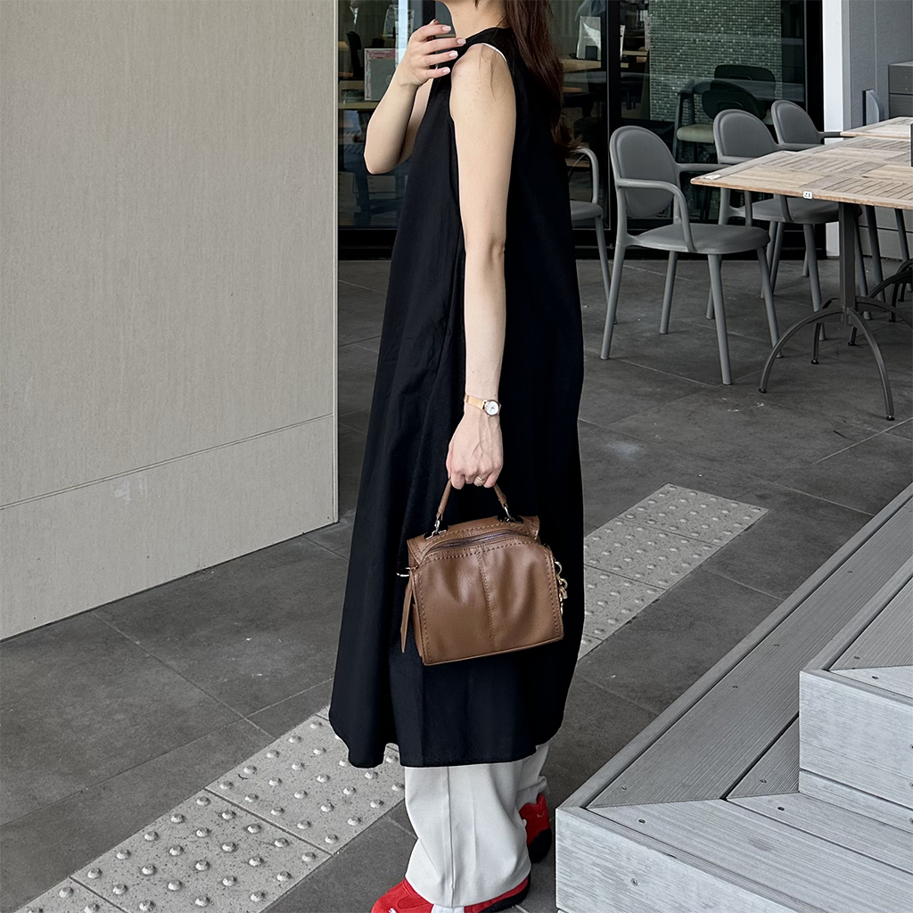 クラネ　ノースリーブロングワンピース　ブラック CLANE 美品 クラネ 2WAY POCKET DESIGN ZIP ONEPIECE