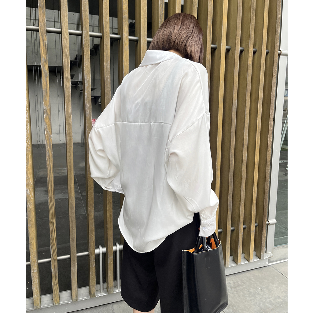 レディース マルチ シルキー ブラウス 7色展開／S－LLサイズ》フリル