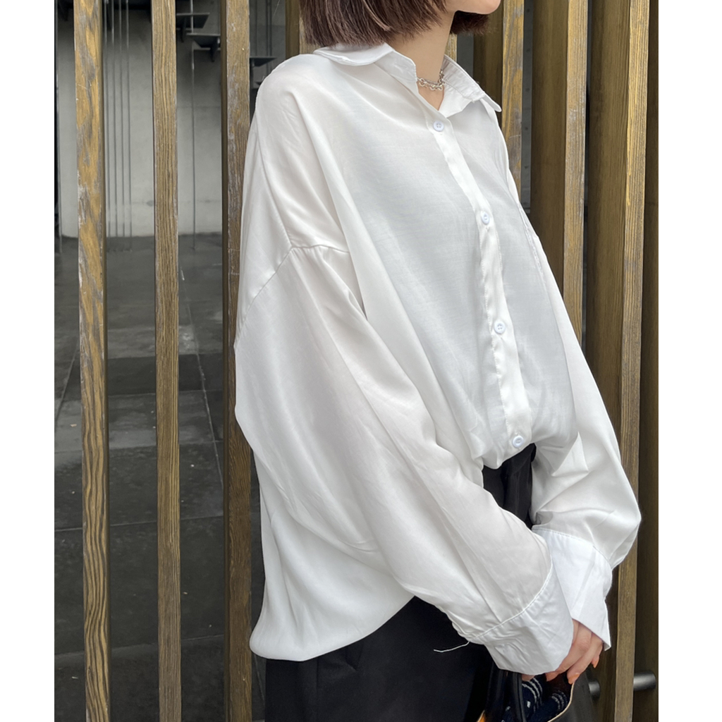 レディース マルチ シルキー ブラウス 7色展開／S－LLサイズ》フリル