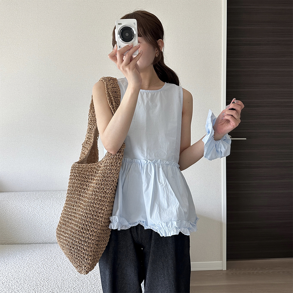 フリルノースリーブチュニック | ファッション通販サイト NUGU