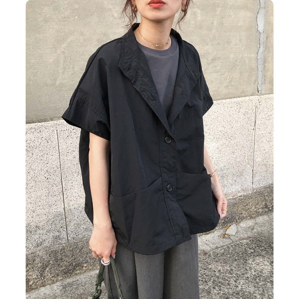 PFINGERIN ナイロンシャツ　ネイビー PFINGERIN ナイロンシャツ ネイビー