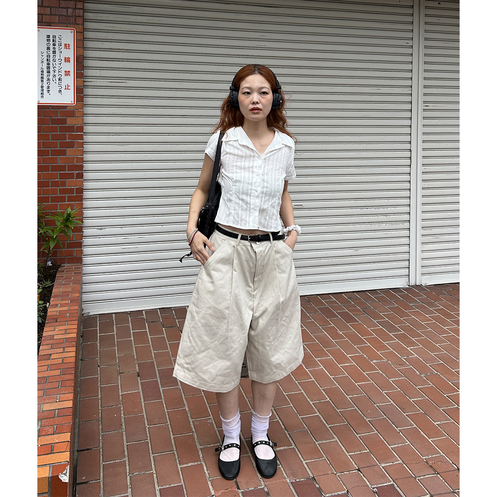 バミューダワンタックパンツ