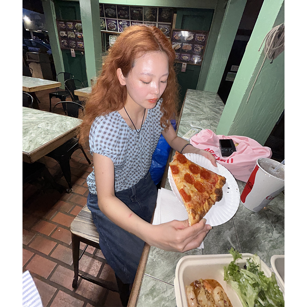 チェックラウンドブラウス