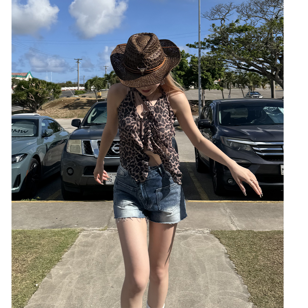 ヒョウフリルノースリーブ | ファッション通販サイト NUGU