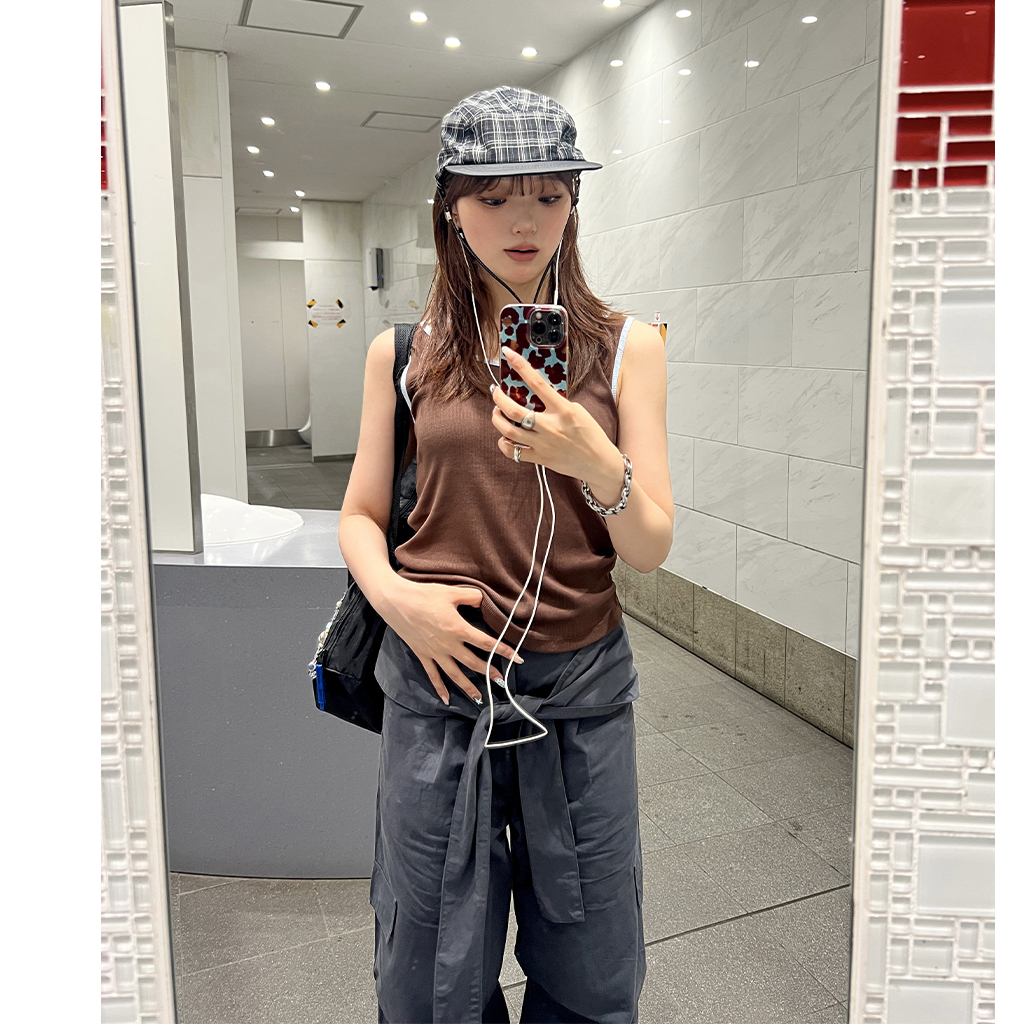 【Courreges 】Gogo チェック キャップ ※送関込 Courrèges Gogo チェック キャップ | ブラウン | FARFETCH JP