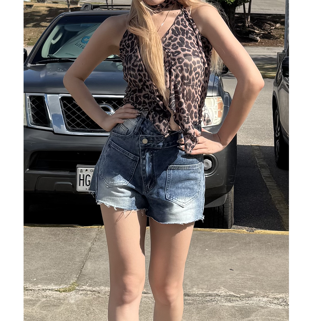 d.i.aヒョウ柄ノースリ d.i.a レオパード_ノースリーブ レオパードシャーリングスリーブ