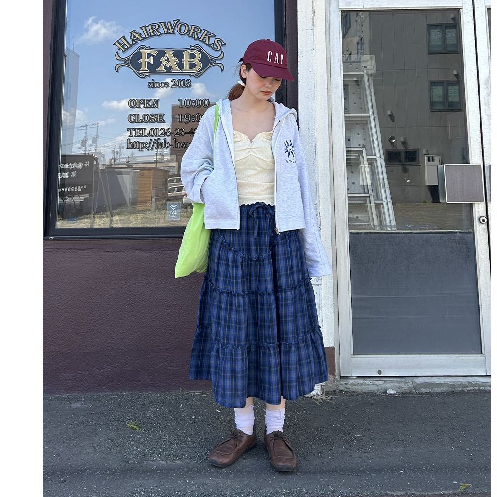 ティアードチェックロングスカート | ファッション通販サイト NUGU