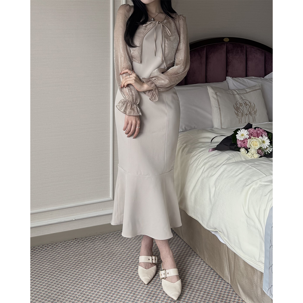 新品未使用　豪華パールビジューキャミワンピ　ベージュ Catalog＆Contents（tocco closet＆Suyunn）