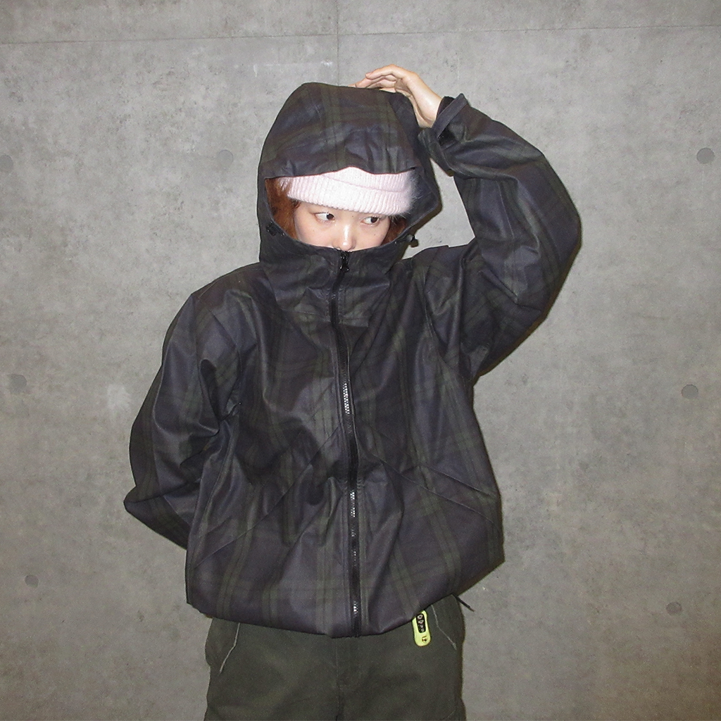 ユニセックス) コーティングチェックウィンドブレーカー