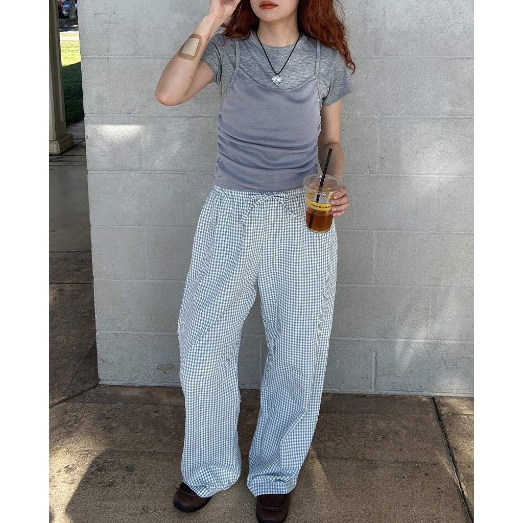 apuntob アプントビー　ギンガムチェック　コットンパンツ ギンガムチェックコットンパンツ | ファッション通販サイト NUGU