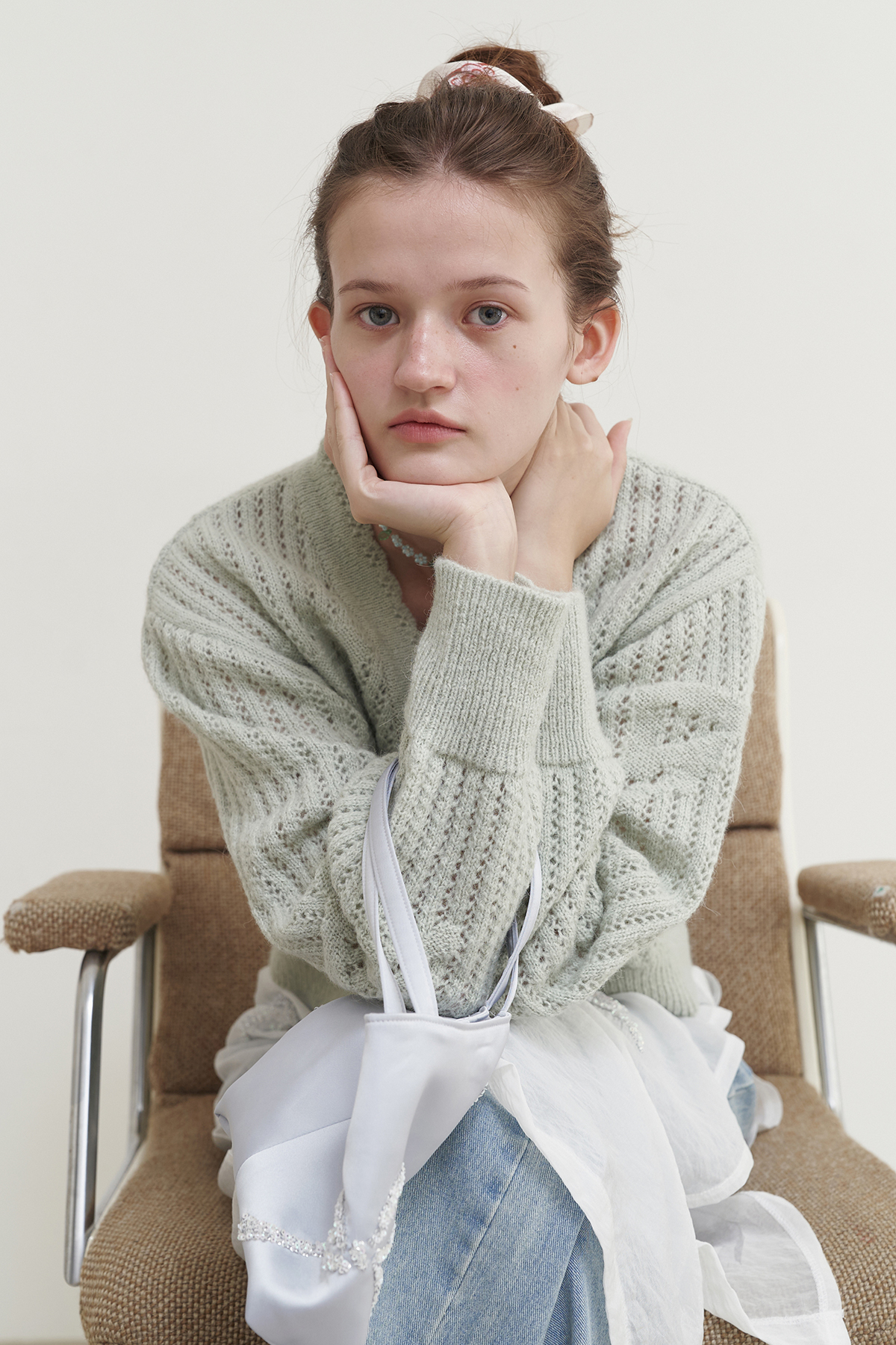 Ribbon Alpaca Cardigan (Mint)