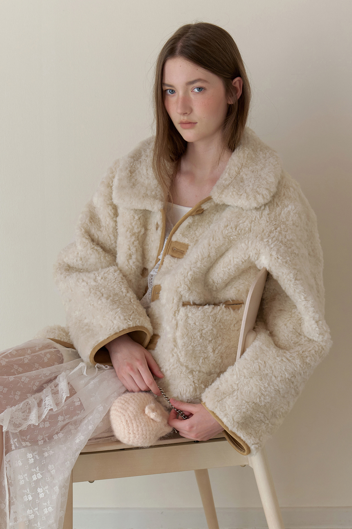 Lambie Shearing Jacket (Beige)